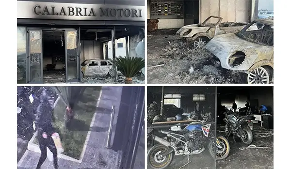 Rogo doloso a Villa San Giovanni: devastata la concessionaria Calabria Motori