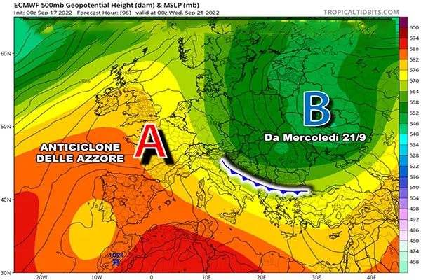 Meteo: risveglio Autunnale, l'alta pressione delle Azzorre ci garantirà condizioni meteo più stabili