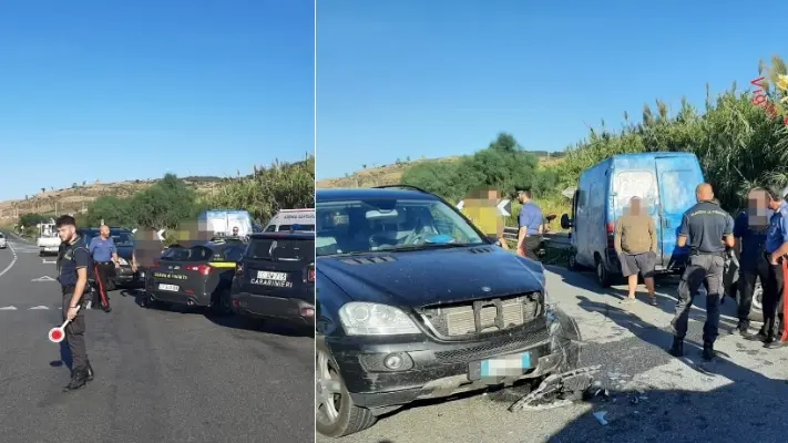 Incidenti stradali. Falerna sulla SS18 scontro tra furgone e auto, bilancio tre feriti. Intervento del Vvf