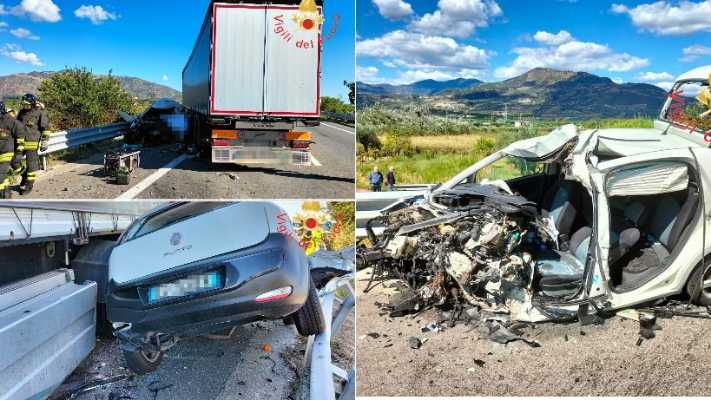 Tragedia sulla SS106, scontro tra autoarticolato e auto, morta donna 35enne, sul posto i Vvf