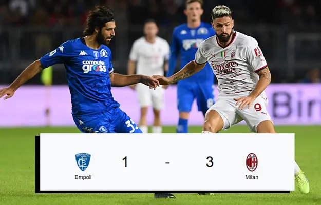 Calcio, Serie A. Empoli-Milan 1-3: cuore numeri della gara, i dettagli