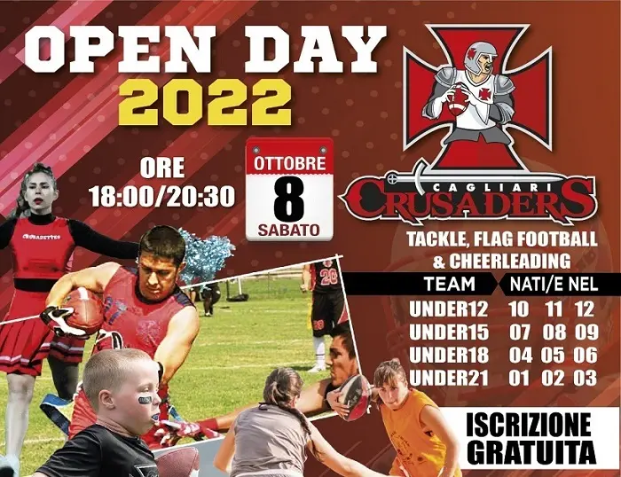 Crusaders Cagliari: con l'Open Day si attendono nuovi praticanti