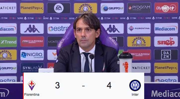 Serie A, Calcio. Fiorentina-Inter 3-4 il commento del tecnico post-partita (Highlights)