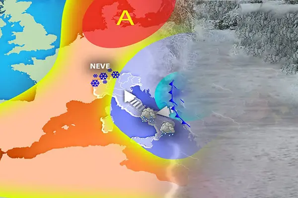 Meteo: Weekend, goccia fredda arriva sull’Italia, porterà pioggia e pure neve, l’evoluzione