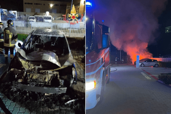 Catanzaro, zona Germaneto: incendio alcune autovetture interno nota concessionaria, sul posto i Vvf e Polizia