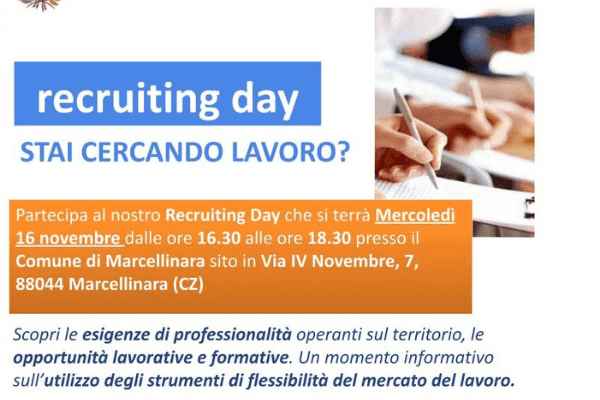Comune di Marcellinara e Randstad: “Recruiting day” per avvicinare domanda e offerta di lavoro