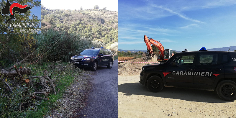 Carabinieri Forestali di Acri. Sequestrato un cantiere di inerti e sorpresi due soggetti mentre trafugavano legname