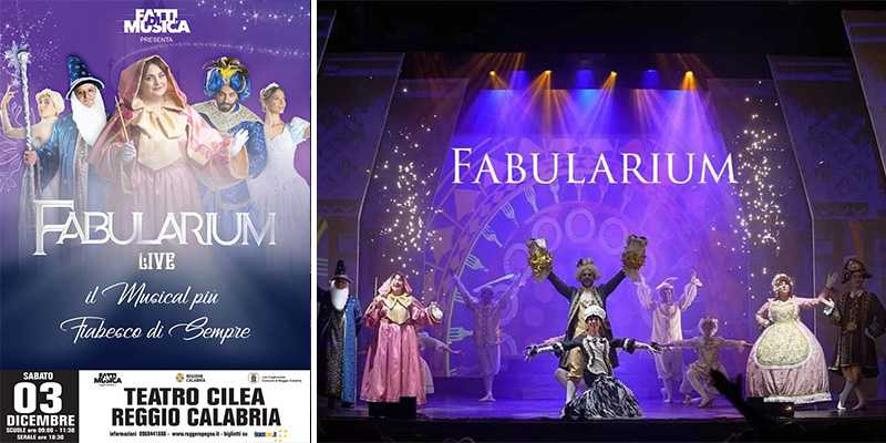 Il musical Fabularium sabato al teatro Cilea di Reggio Calabria, ancora disponibilita’ per il serale