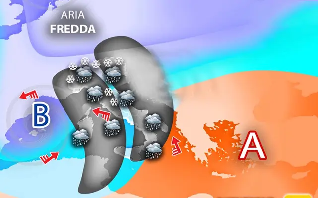 Meteo: Weekend, tanta pioggia e neve copiosa le previsioni