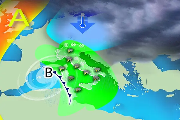 Meteo: Weekend con forte perturbazione, piogge e nevicate. Ecco la previsione dell'Immacolata