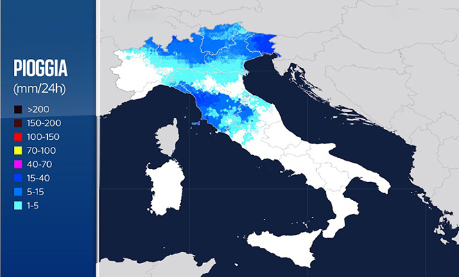 Meteo piogge e neve a bassa quota, Ecco dove