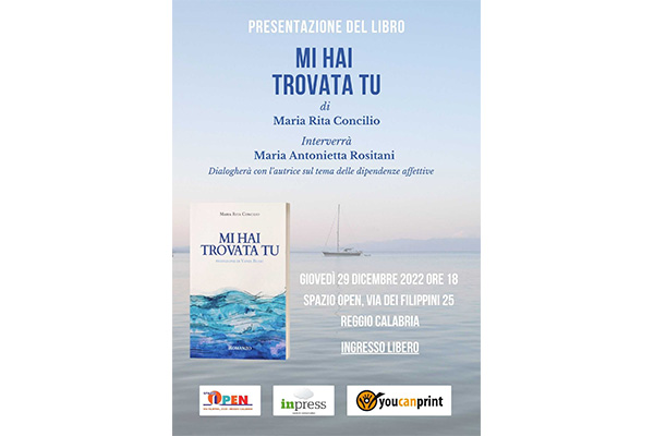 Libri, allo Spazio Open si presenta “Mi hai trovata tu” di Maria Rita Concilio