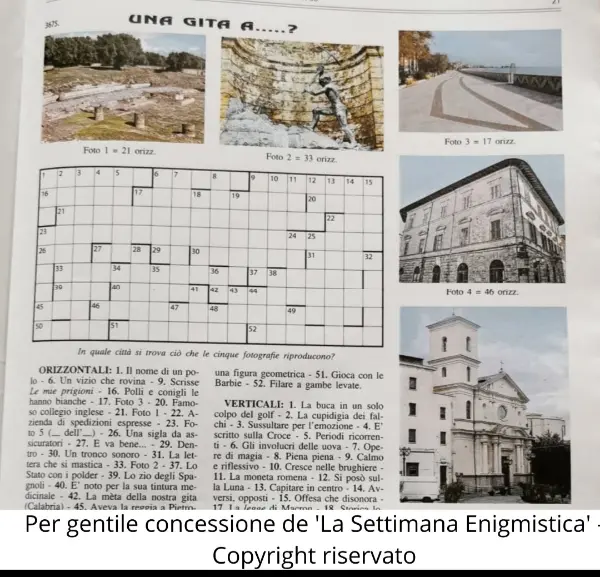 “Una gita a...” Catanzaro, su La Settimana Enigmistica