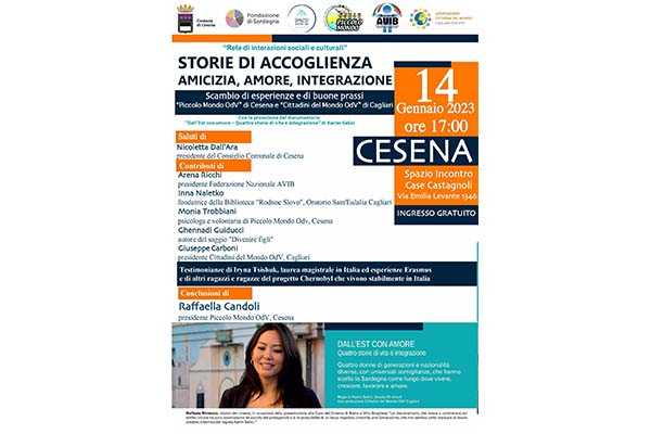 Gemellaggio fra Cesena e Cagliari attraverso “Storie di accoglienza, amicizia, amore e integrazione”. L’iniziativa in programma