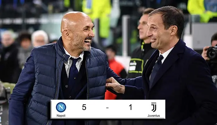 Spacca Napoli travolge la Juve 5-1, il commento post-partita di Spalletti e Allegri, i dettagli