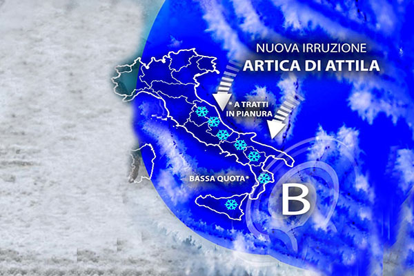 Meteo: Attila peggio del previsto, si prepara un'altra irruzione artica, ecco quando e chi colpirà, i dettagli