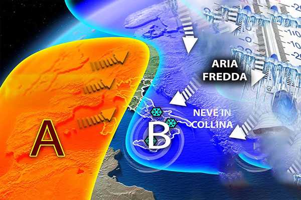 Meteo: Weekend effetto ASE (Adriatic Snow Effect)., neve in pianura poi da lunedì freddissimo, i dettagli