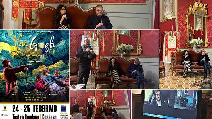 Presentato nella sala degli specchi della provincia di Cosenza  “Van Gogh Cafe’” del 24 e 25 febbraio al Teatro Rendano