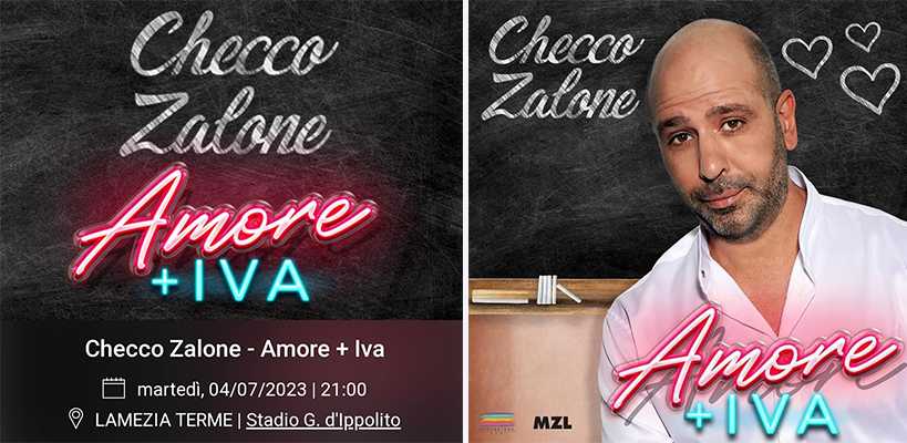 Checco Zalone il 4 luglio allo “stadio g. D’Ippolito” di Lamezia Terme Con il suo show “Amore + Iva”. Biglietti già in prevendita