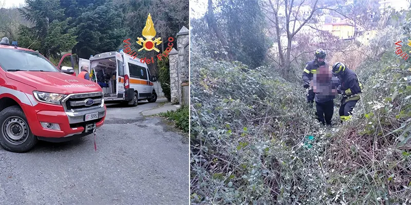 Intervento eroico della squadra dei Vvf di Lamezia Terme per soccorso persona caduta in un burrone