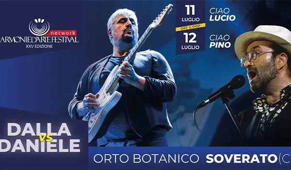 Appuntamento nel suggestivo Orto Botanico l’11 e il 12 luglio con il dittico dedicato a Dalla e Daniele; il 16 luglio il grande Jazz di Fred Hersch in trio.