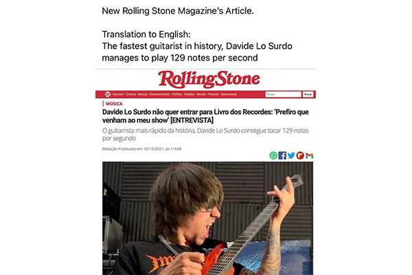 Davide Lo Surdo è il chitarrista più veloce della storia della musica