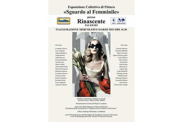 Arte contemporanea e donne, “La Rinascente” di Palermo ospita le opere di oltre trenta artisti in occasione della mostra “Sguardo al femminile”