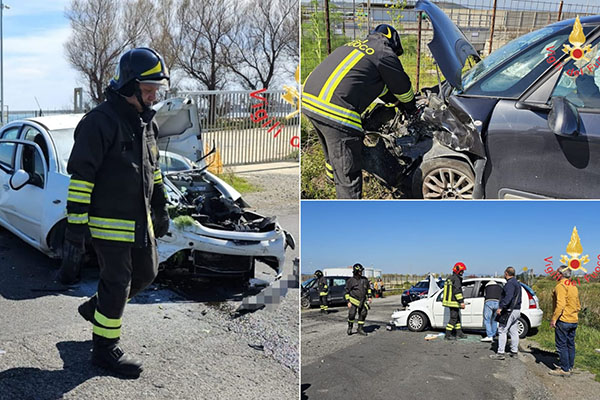 Scontro tra auto a Crotone: tre feriti estratti dalle lamiere dai Vvf e Suem 118