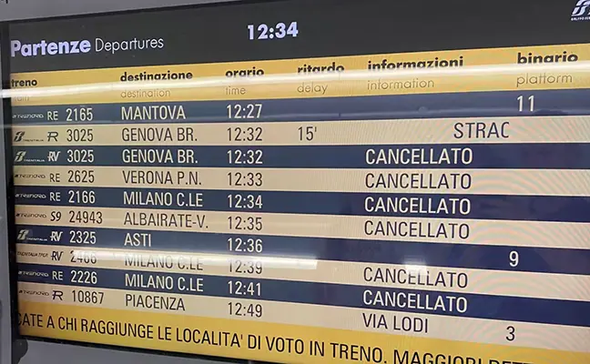 Sciopero Trenitalia dalle 9 alle 17: mobilitazione sindacale disagi per i pendolari a livello nazionale