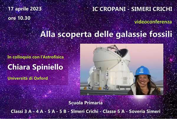 Scuole Virtuose. IC Cropani – Simeri Crichi, con Chiara Spiniello per scoprire le galassie fossili, i dettagli