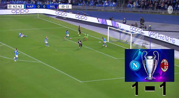 Champions League, Napoli-Milan 1-1, rossoneri in semifinale I gol di Giroud e nel finale il pareggio di Osimhen