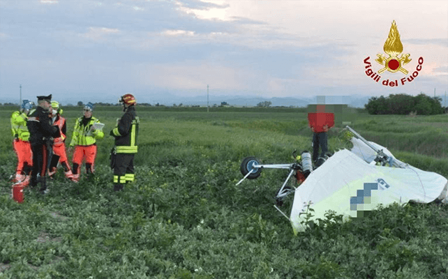 Incidente mortale di deltaplano biposto in provincia di Forlì-Ravenna durante lezione di volo