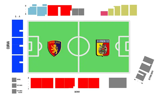 Calcio. Potenza-Catanzaro: Info Biglietti. Ecco i prezzi dei tagliandi, punti prevendita esterni, on-line su Go2 e settore ospiti, i dettagli