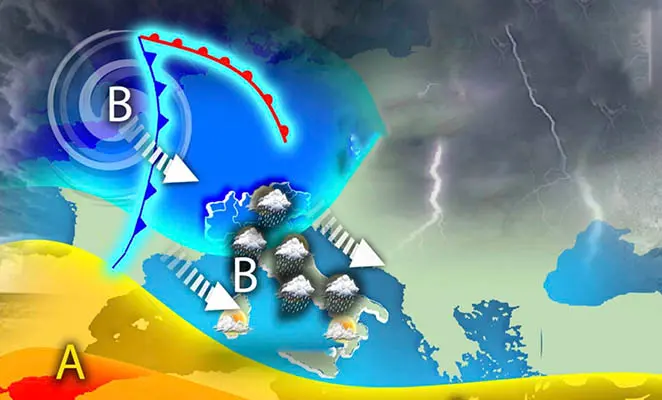 Meteo: piogge autunnali e grandine con ben 2 Cicloni! Ecco l’evoluzione