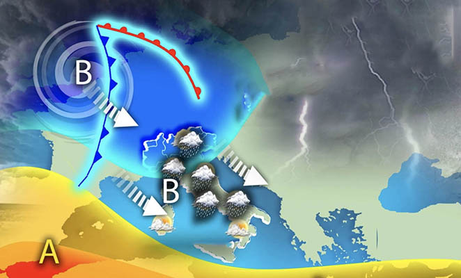 Meteo: piogge autunnali e grandine con ben 2 Cicloni! Ecco l’evoluzione