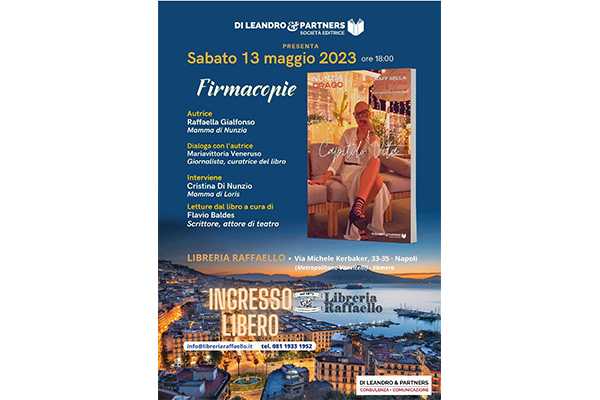 Presentazione libro Capitolo Vita, Sabato 13 Maggio Libreria Raffaello NAPOLI