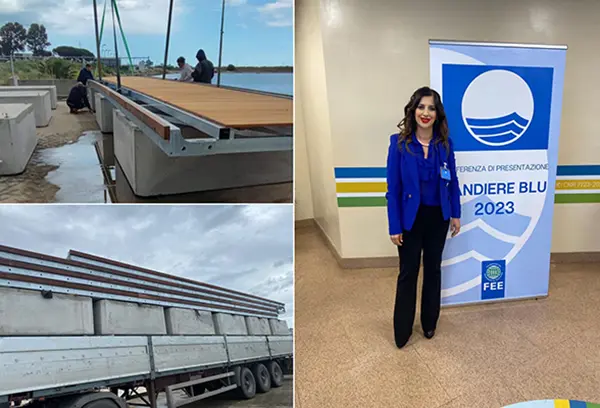 Comuni Virtuosi. Giusy Iemma: Consegnato primo blocco di pontili galleggianti per l'installazione al Porto di Catanzaro