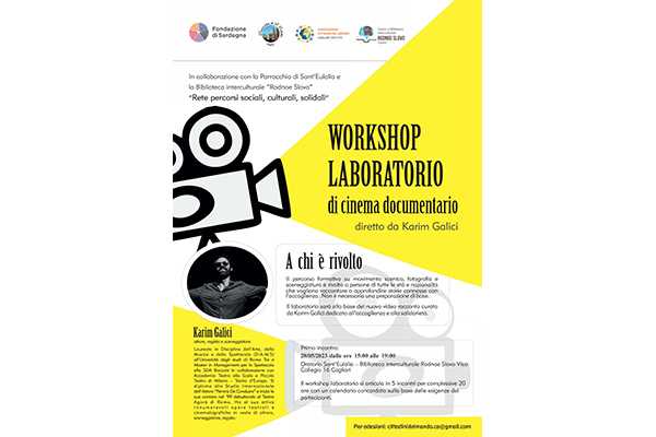 Cagliari, parte il Workshop gratuito di Cinema Documentario di Cittadini del Mondo in collaborazione con la Parrocchia Sant’Eulalia.