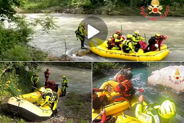 Vvf. Operazione di salvataggio sul fiume Lao. Video. "Aggiornamenti" Rinvenuto il corpo della ragazza