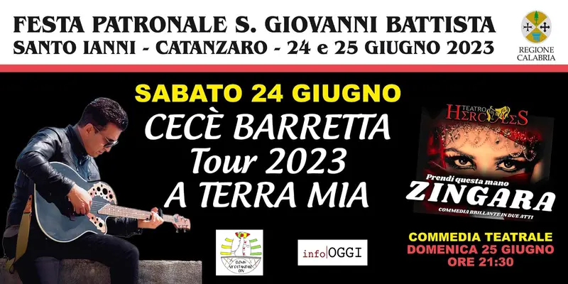 Festa di San Giovanni a Santo Janni Catanzaro con Cecè Barretta, Piero Procopio, Clown Vip Catanzaro e le Giostre di Marsico. Video