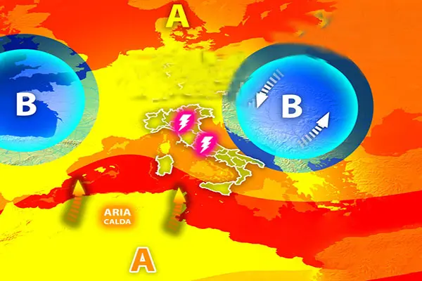 Meteo weekend estivo con un'ombra minacciosa: il contrasto tra caldo e temporali. I dettagli