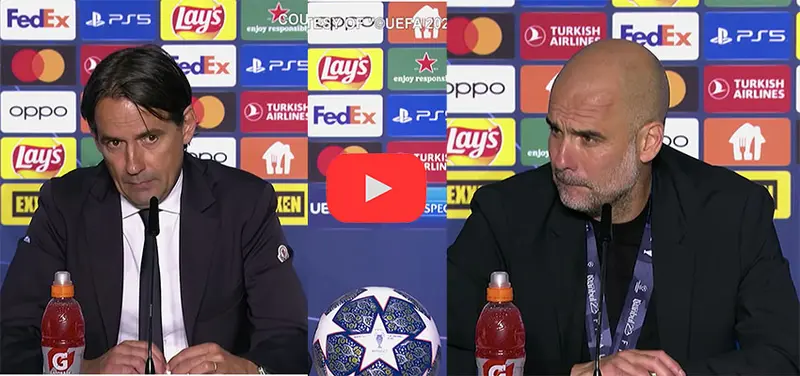 Calcio: Finale della Champions League, il Manchester City trionfa sull'Inter 1-0. Il  Commento post-partita del tecnico e dei protagonisti