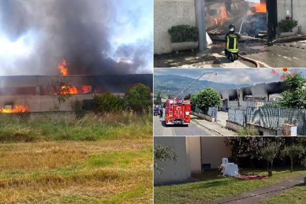 I Vvf di Cosenza e San Giovanni in Fiore in azione: Incendio devastante distrugge capannone a Montalto Uffugo