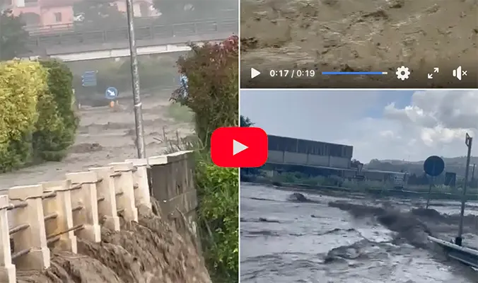 Violenta bomba d'acqua colpisce Catanzaro: Allagamenti e disagi nell'hinterland. Video