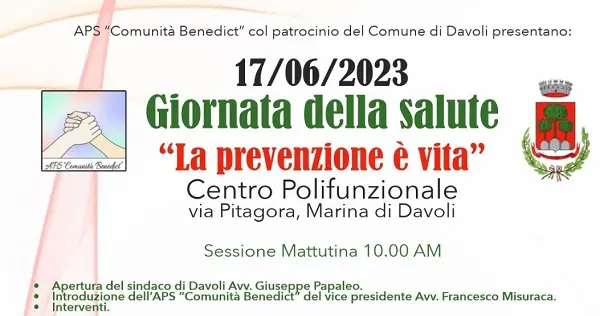 Centro polifunzionale di Davoli Marina. Giornata della Salute: "La prevenzione è vita"