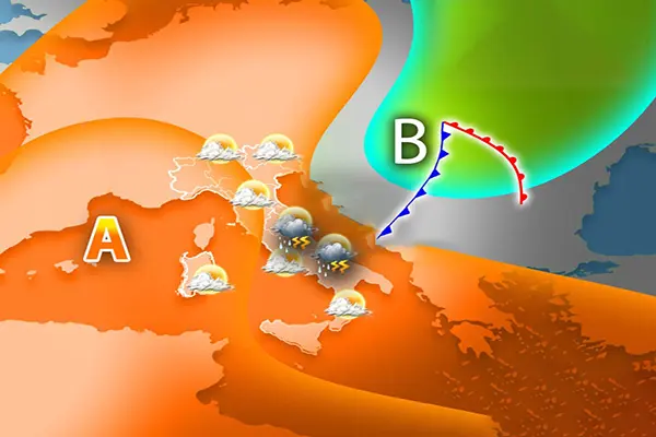 Weekend instabile con ferita sull'anticiclone africano, seguito da un break temporalesco nella prossima settimana: previsioni