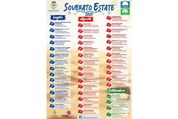 Soverato: svelato Il cartellone estate 2023! Sindaco Daniele Vacca entusiasta per i numerosi eventi. Tutti i dettagli