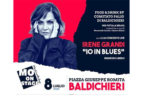 Domani a Baldichieri il concerto di Irene Grandi per il Monferrato On Stage