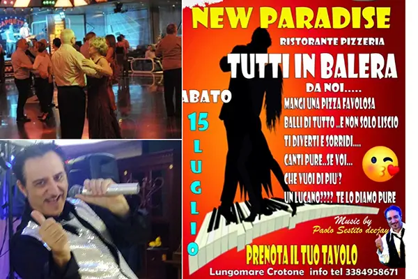 Vai col ballo... Serate danzanti crotonesi e botricellesi con il celebre cantante e deejay Paolo Sestito