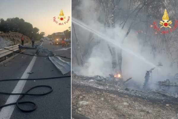 Incidente stradale a Roccella Jonica: i Vvf  intervengono per estinguere incendio, recupero della vittima deceduta
